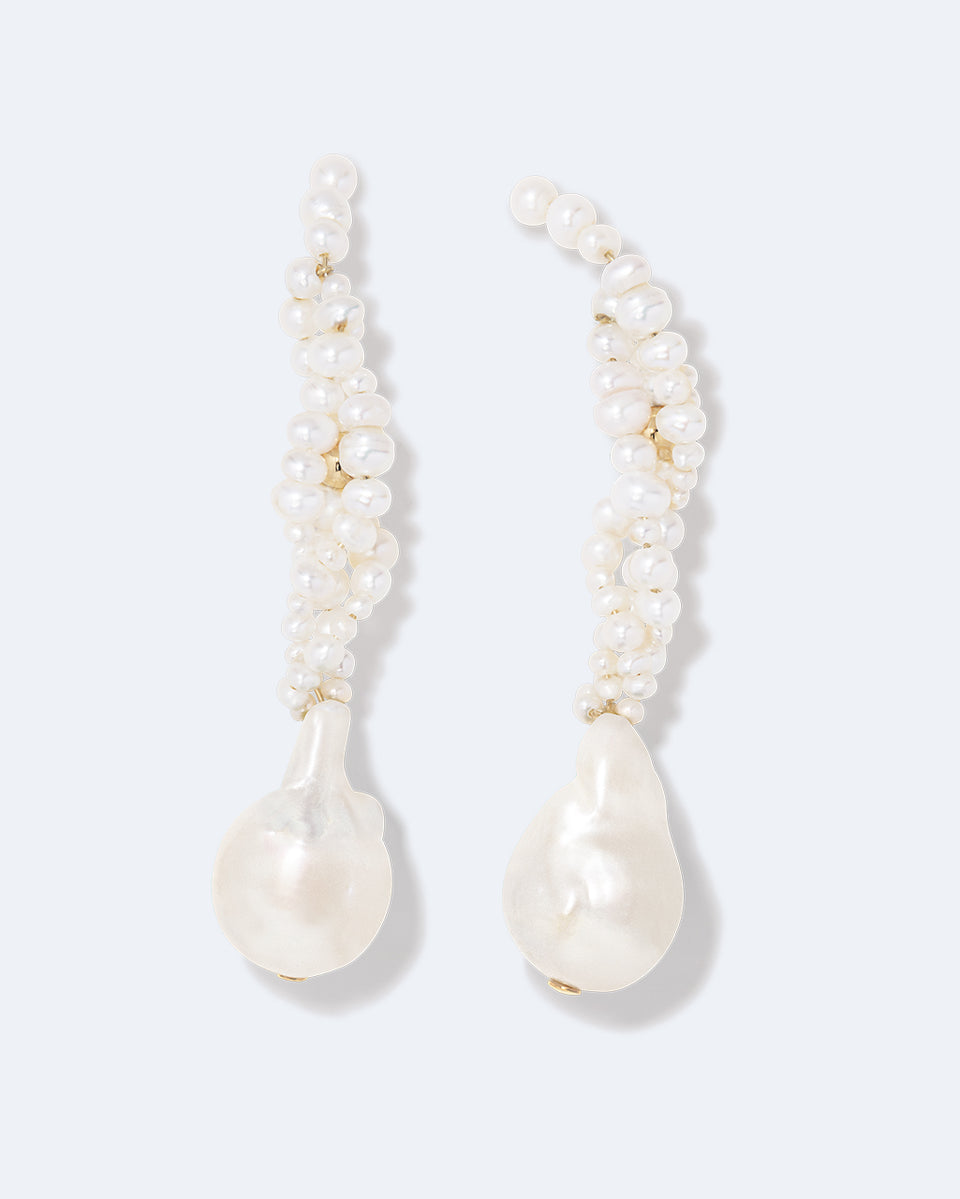 Gotcha  - Pearl and Recycled Gold Vermeil Earrings