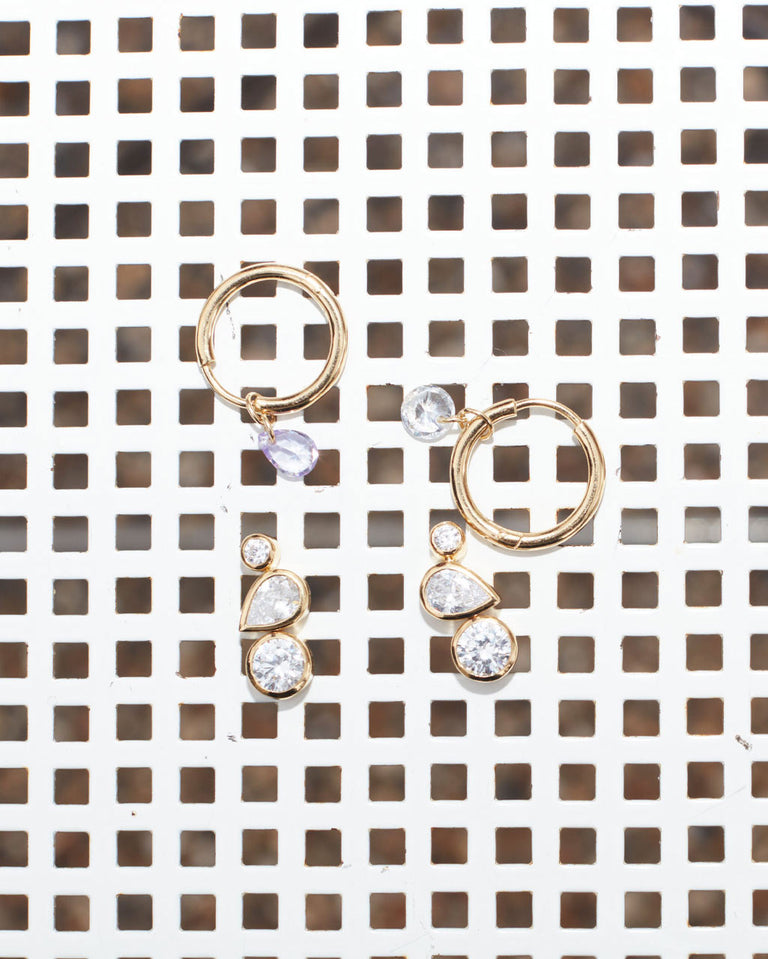 What a Lark! - Cubic Zirconia and Gold Vermeil Earrings
