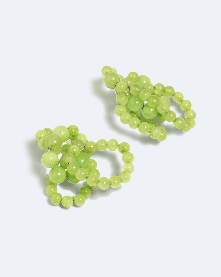 Iceberg - Green Calcite and Recycled Silver Earrings