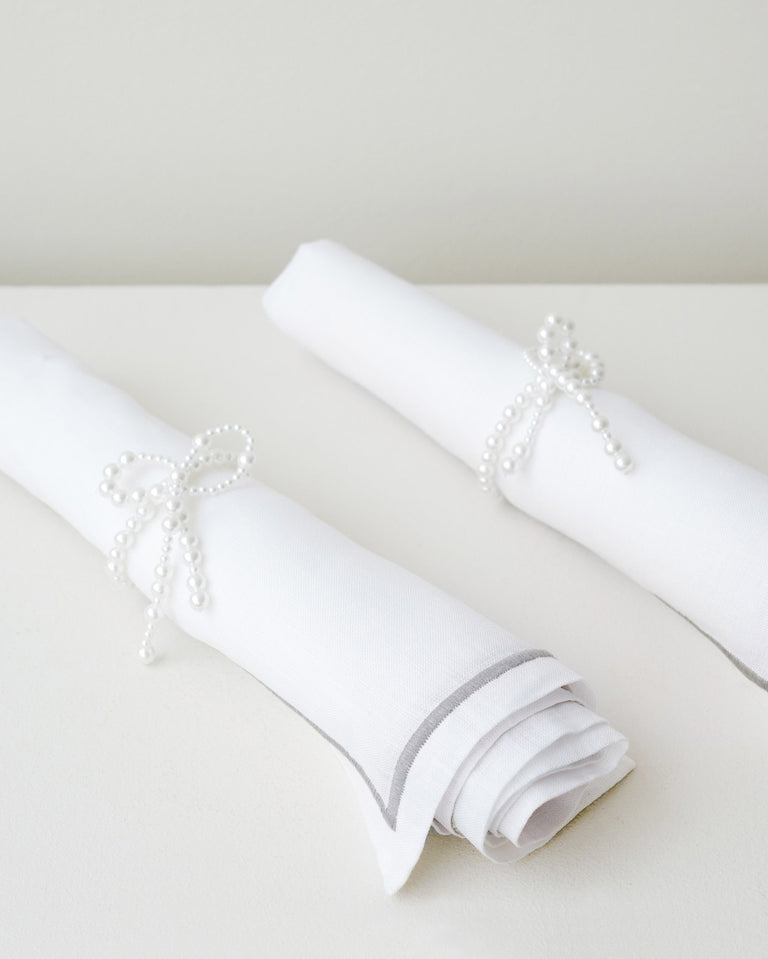 A Proper Sit-Down - Set of 2 Faux Pearl Napkin Rings