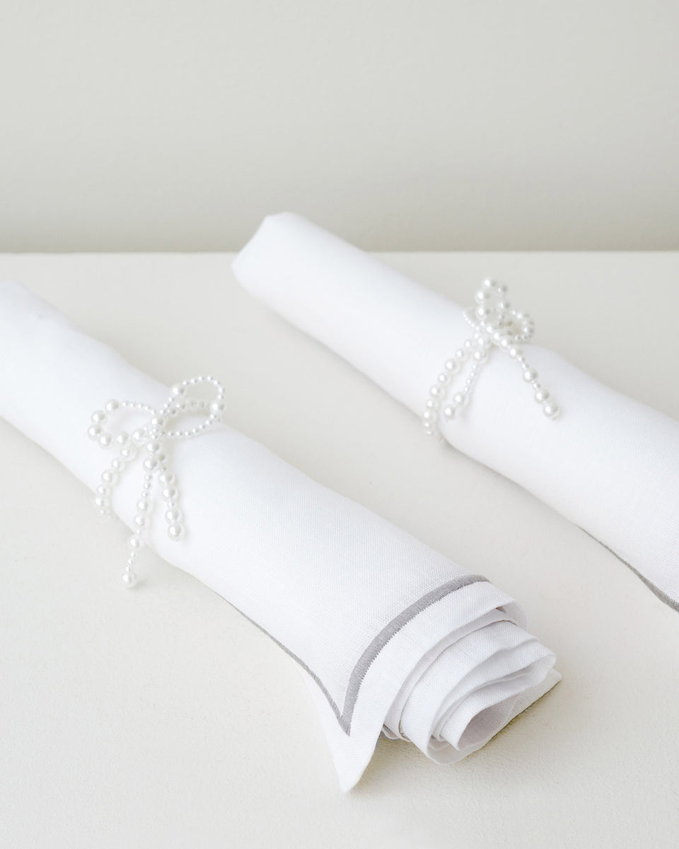 A Proper Sit-Down - Set of 2 Faux Pearl Napkin Rings