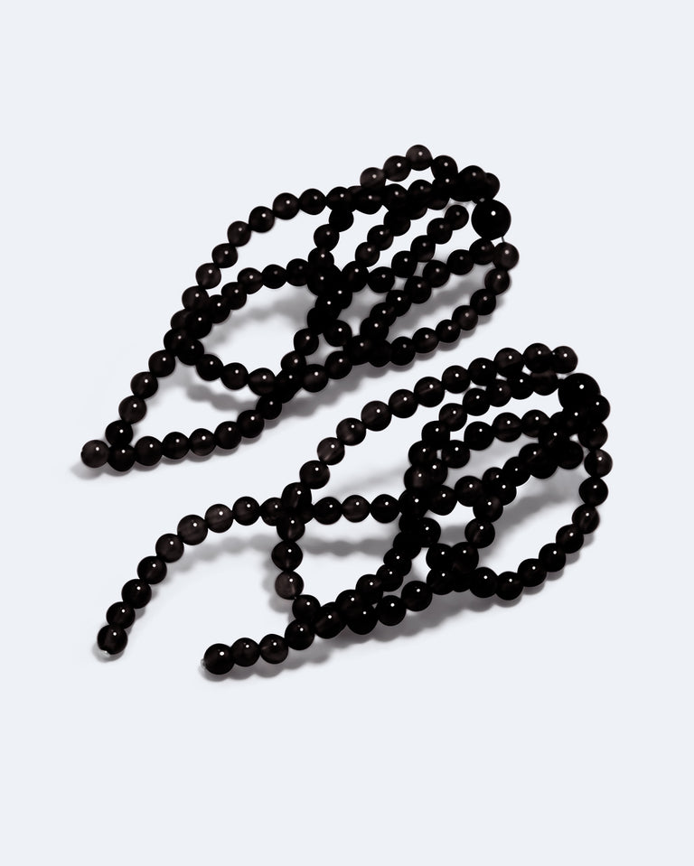 What a Tangled Web We Weave - Black Onyx and Recycled Silver Earrings