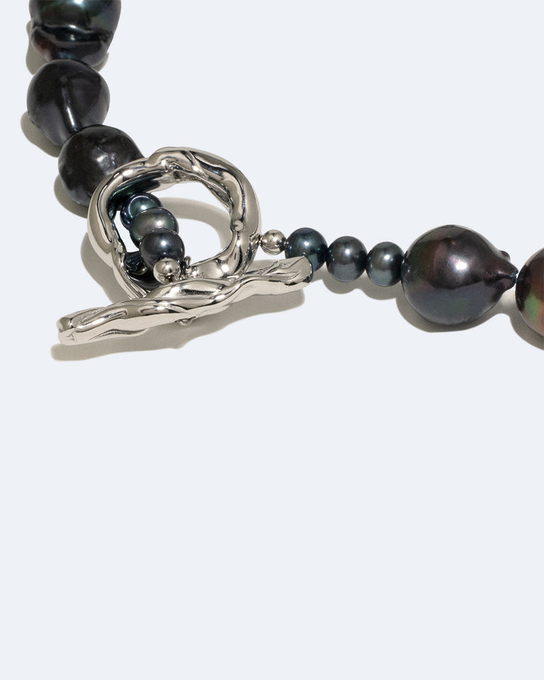 Foraging II - Pearl and Bio Resin Platinum Plated Necklace