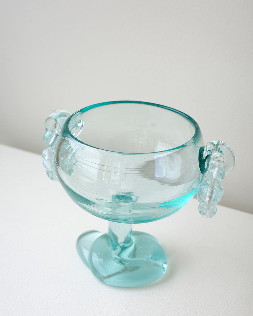 Bauble - Recycled Glass Bowl in Clear w/ Beads