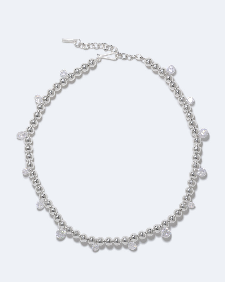 Every Cloud Has A Silver Lining - Zirconia and Sterling Silver Necklace