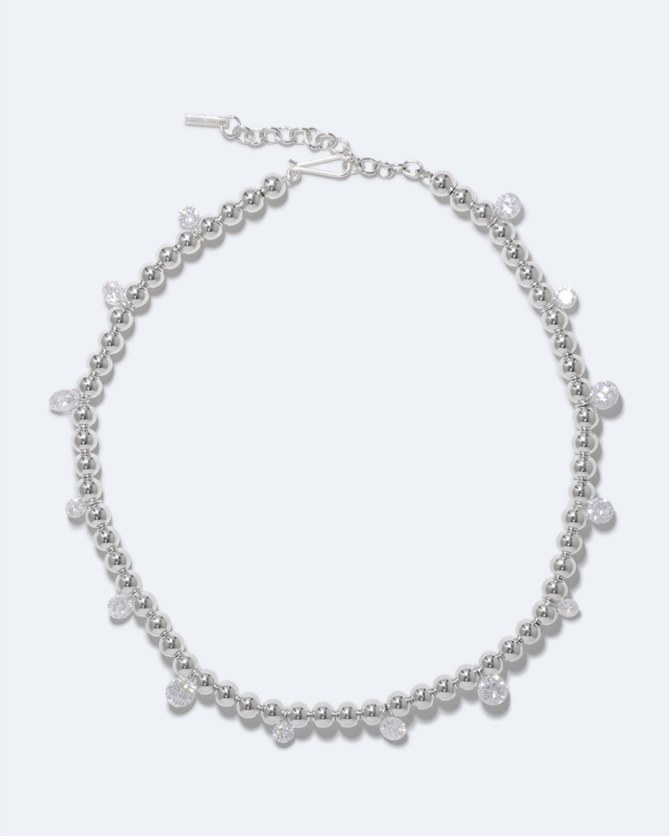 Every Cloud Has A Silver Lining - Zirconia and Sterling Silver Necklace