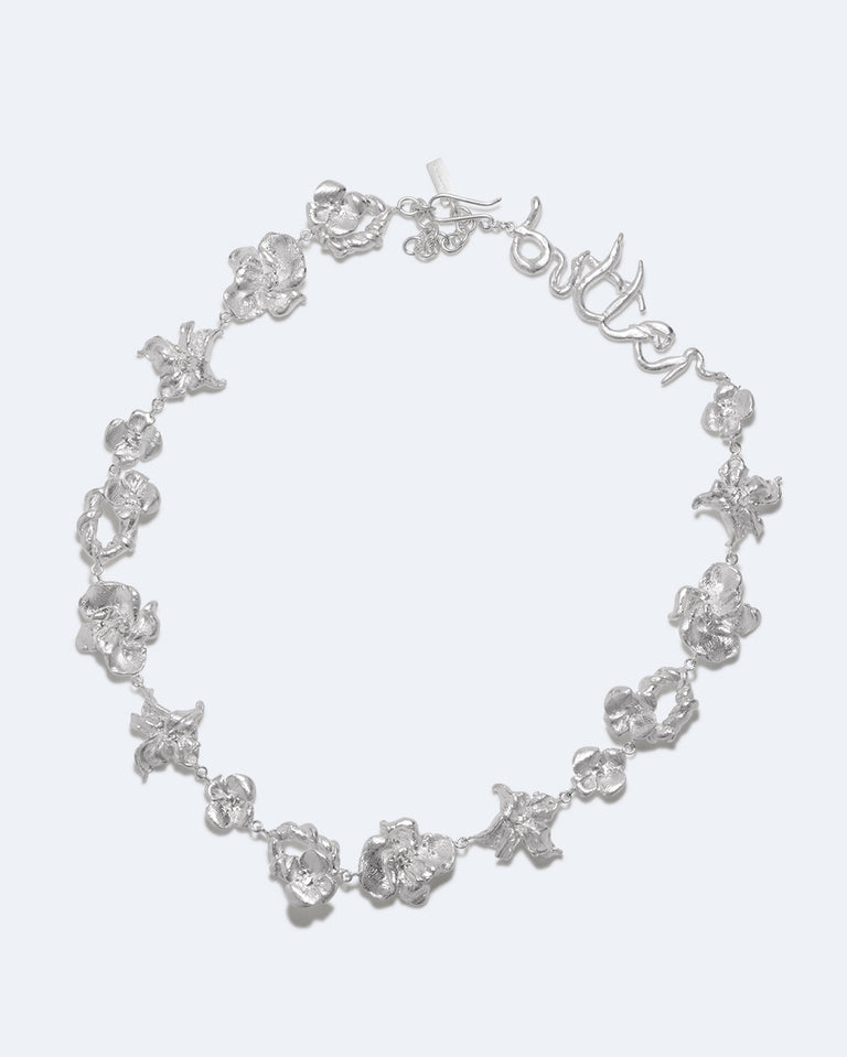 Time Passes Into Tributaries - Silver Plated Necklace