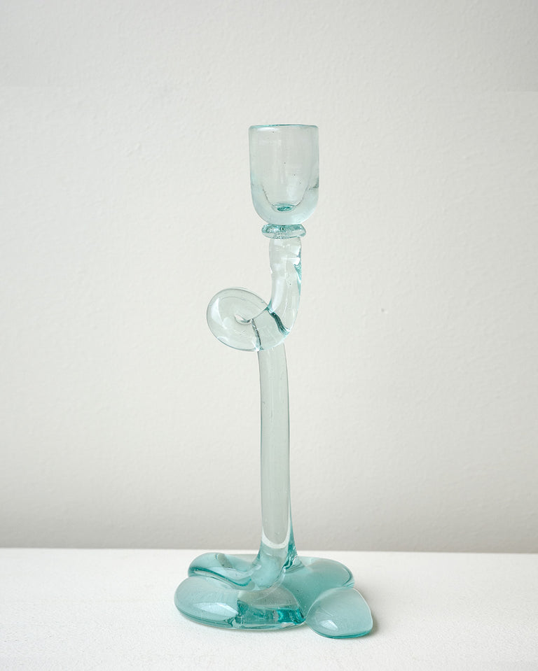 Thaw - Recycled Glass Candlestick in Clear