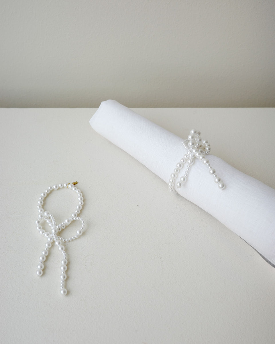 A Proper Sit-Down - Set of 2 Faux Pearl Napkin Rings