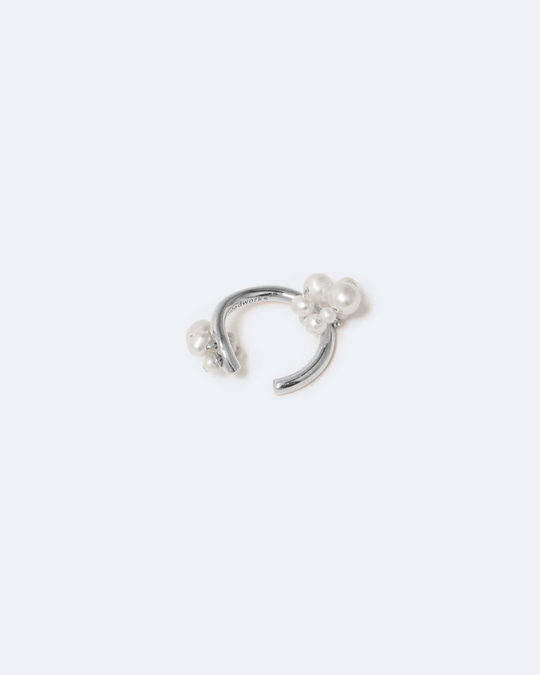 Surfacing - Pearl and Recycled Silver Ear Cuff