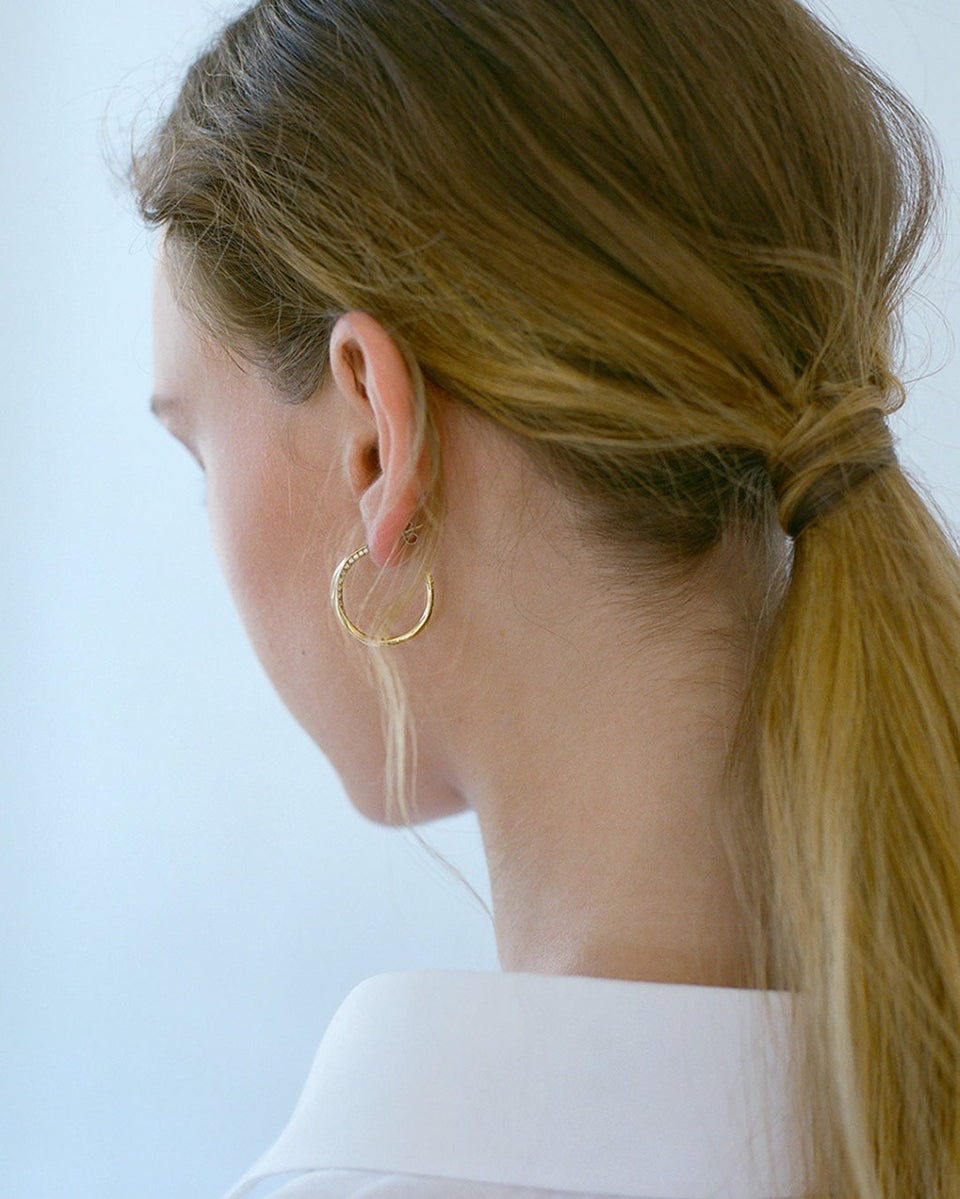 The Phases of the Moon - 18 Carat Yellow Gold and Diamond Hoop Earrings