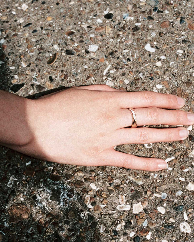 A Light in the Rain - 18 Carat Yellow Gold and Diamond Ring