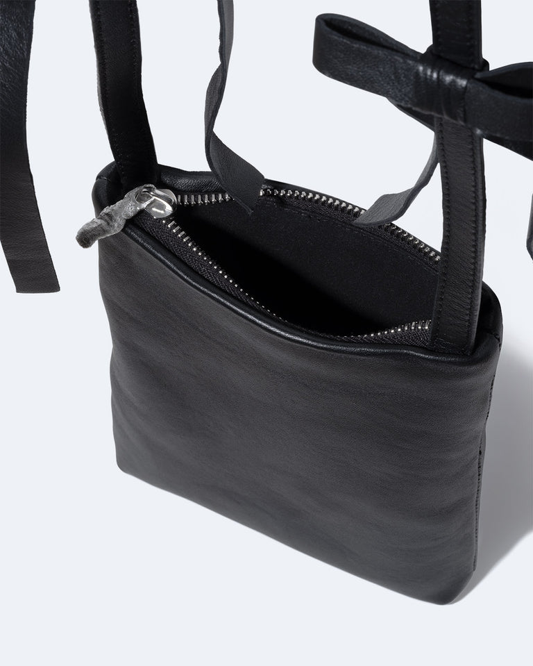 The Bows - Black Crossbody Shoulder Bag w/Bows