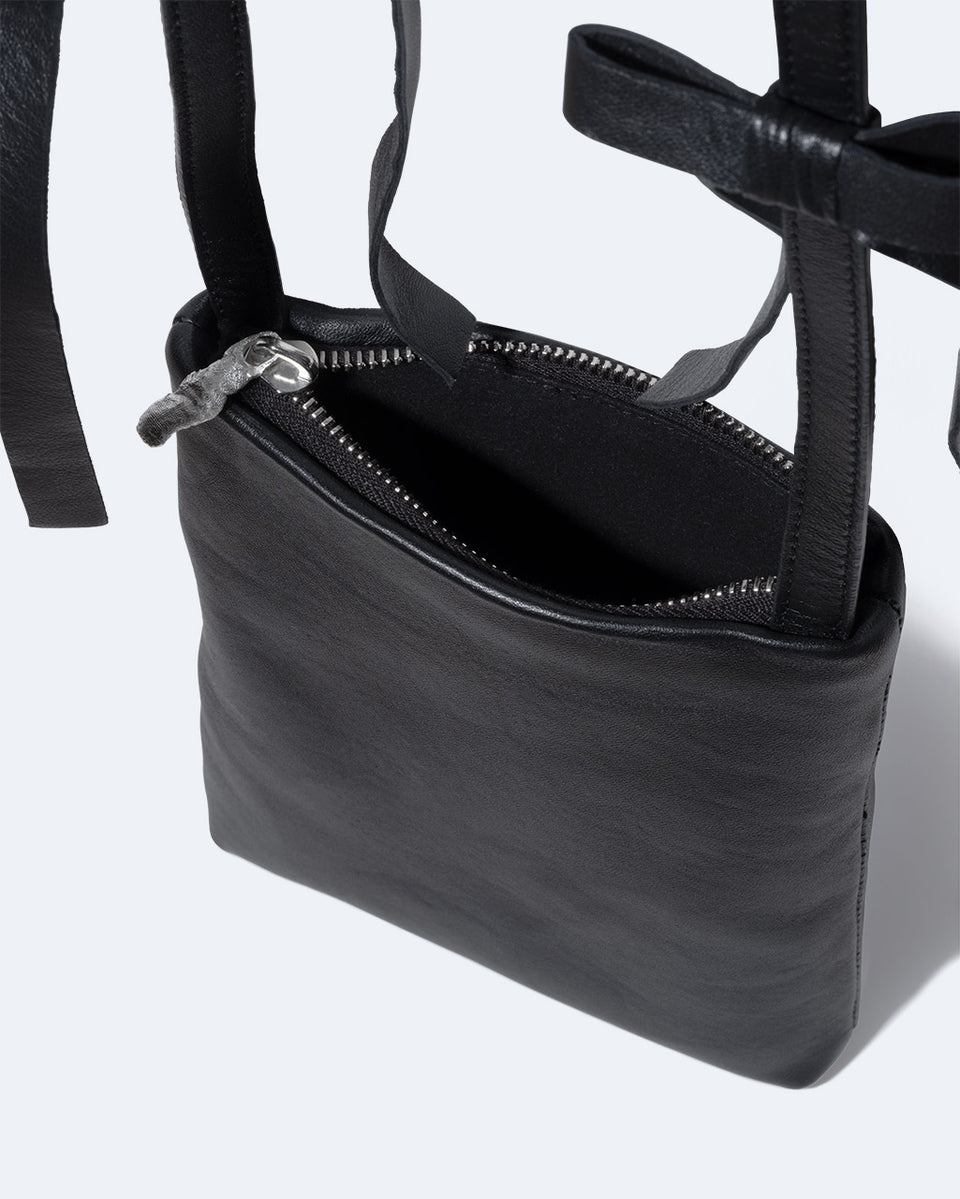 The Bows - Black Crossbody Shoulder Bag w/Bows