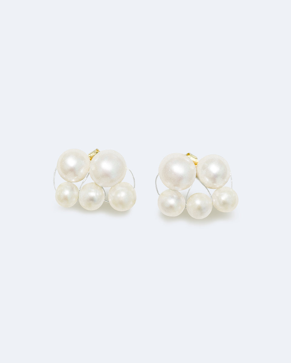 Universal Code - Pearl and Recycled Gold Vermeil Earrings