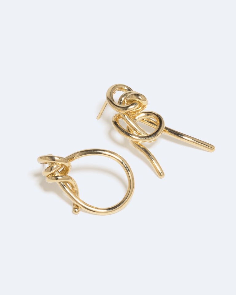 "Notsobig" Thread II - Recycled Gold Vermeil Earrings