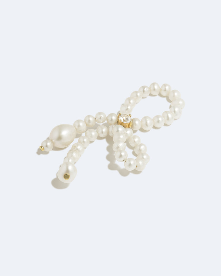The Tender Grip - Pearl and Zirconia Recycled Gold Vermeil Ring