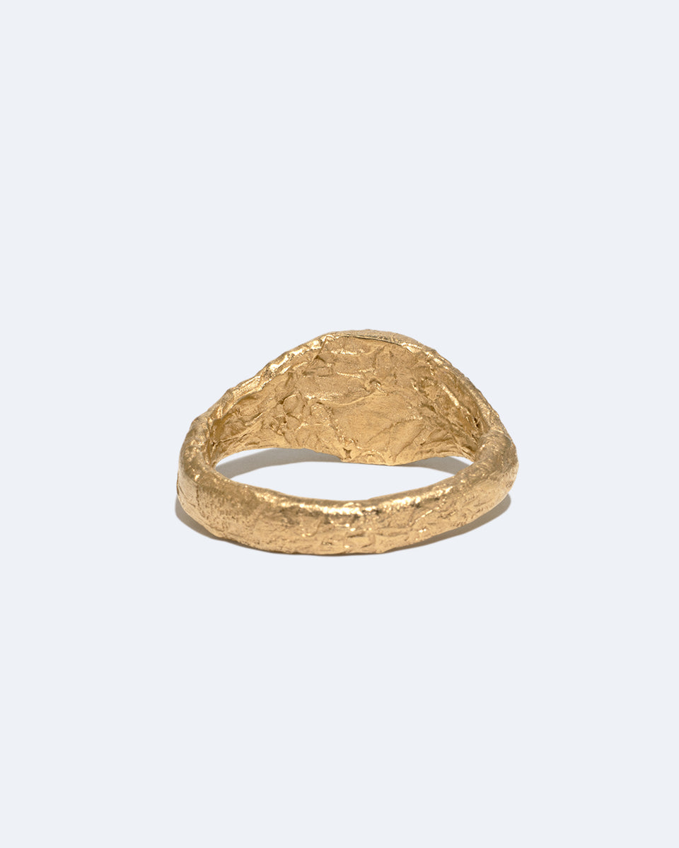 Foil - Jade Bio Resin and Recycled Gold Vermeil Ring