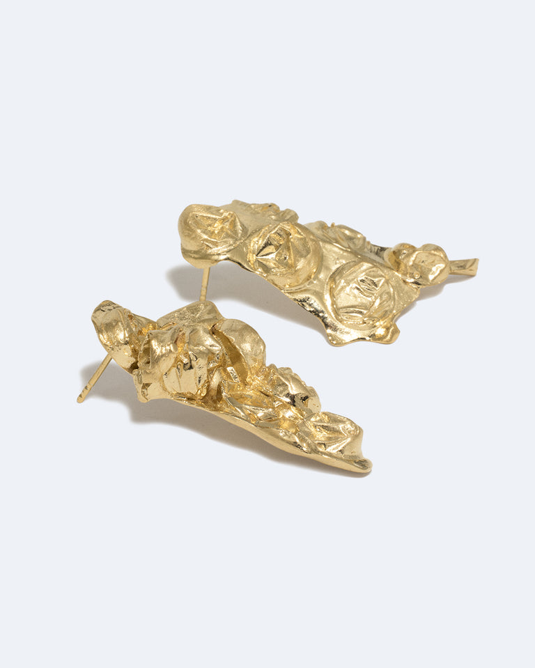 The Bit of Bubble Wrap Got Stuck in the Vacuum - Recycled Gold Vermeil Earrings