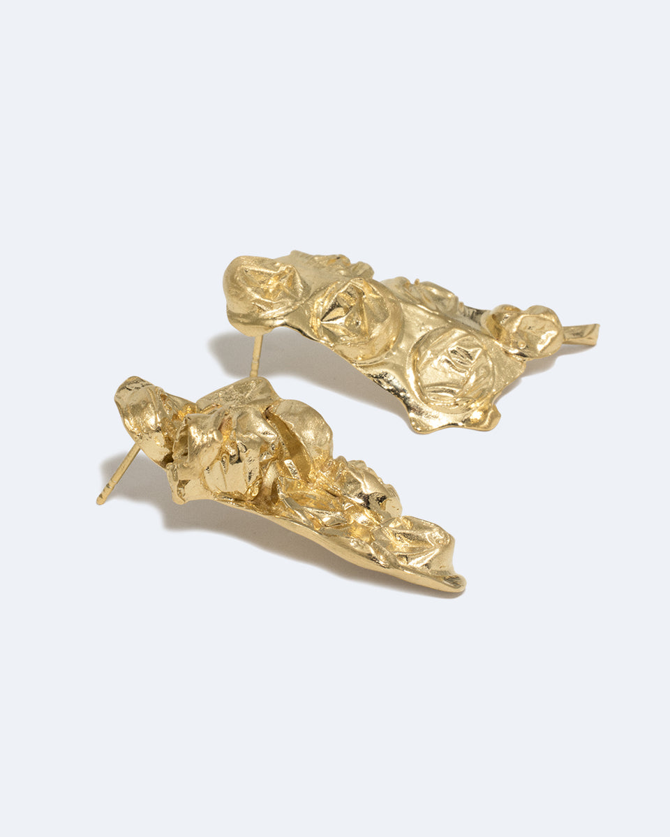 The Bit of Bubble Wrap Got Stuck in the Vacuum - Recycled Gold Vermeil Earrings
