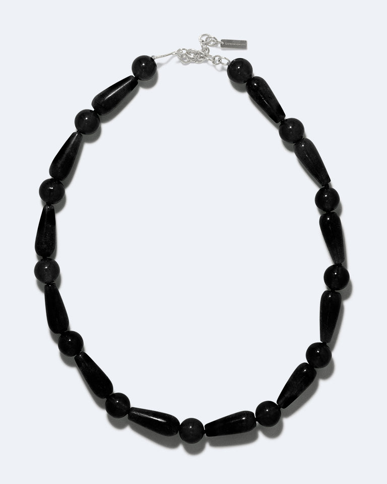 The Depths of Time - Black Onyx and Recycled Silver Necklace