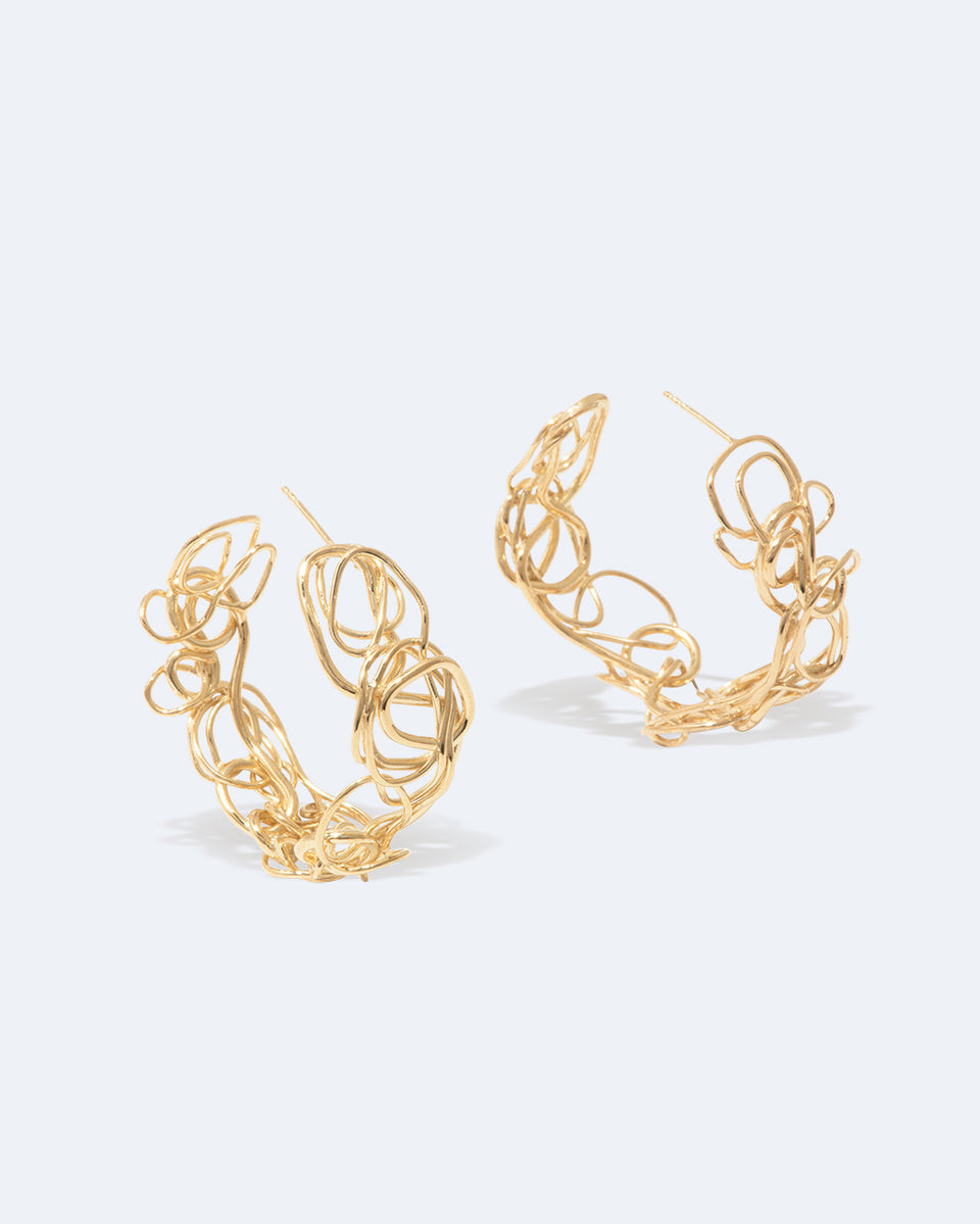 The Wifi Password Is Written Down Somewhere - Gold Vermeil Earrings