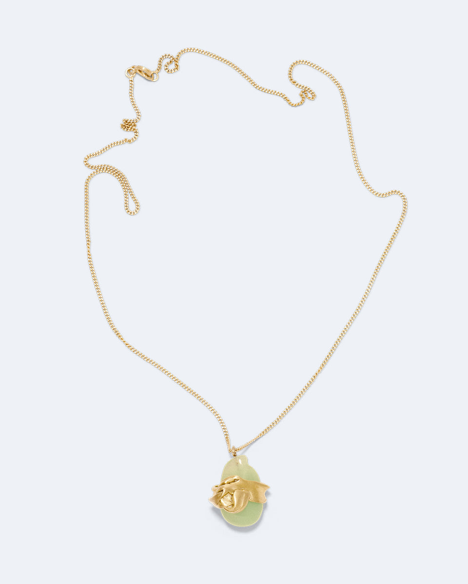 Wrapped - Jade Bio Resin and Gold Vermeil Pendant