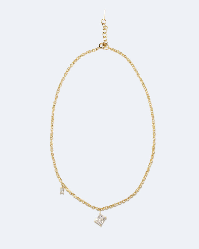 Encrypted Dreams - Zirconia and Gold Vermeil Necklace