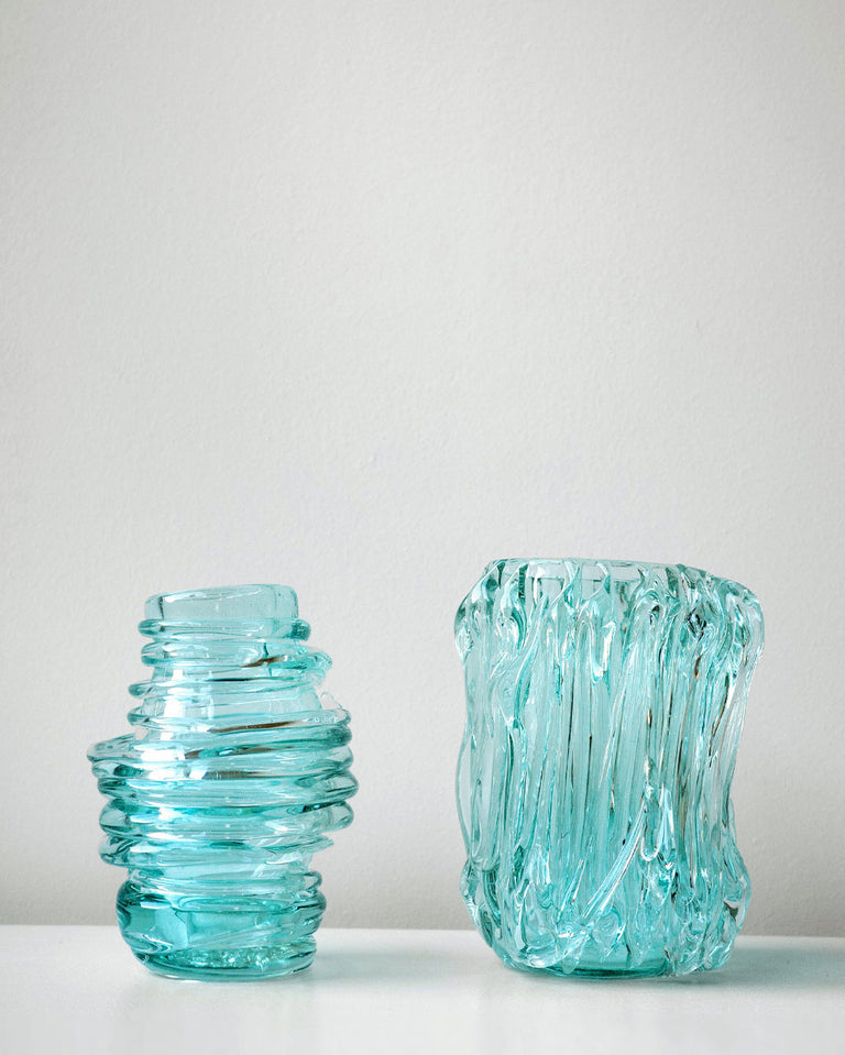 Wintering - Recycled Glass Medium Vase in Clear
