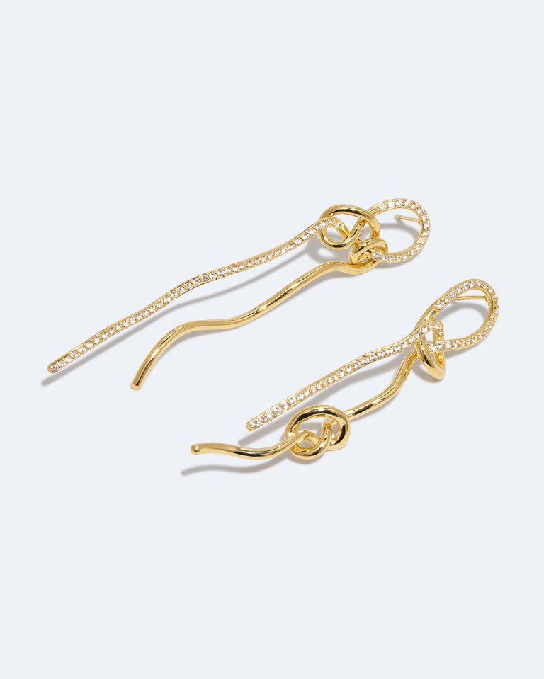 Not Even The Mathematician Can Create Things At Will - White Topaz and Recycled Gold Vermeil Earrings