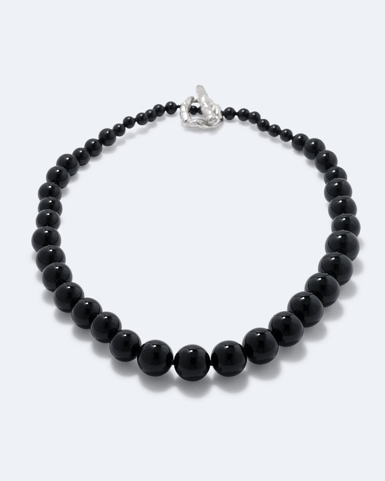 Knee‐Deep In A Bog in North Yorkshire - Black Onyx and Recycled Silver Necklace