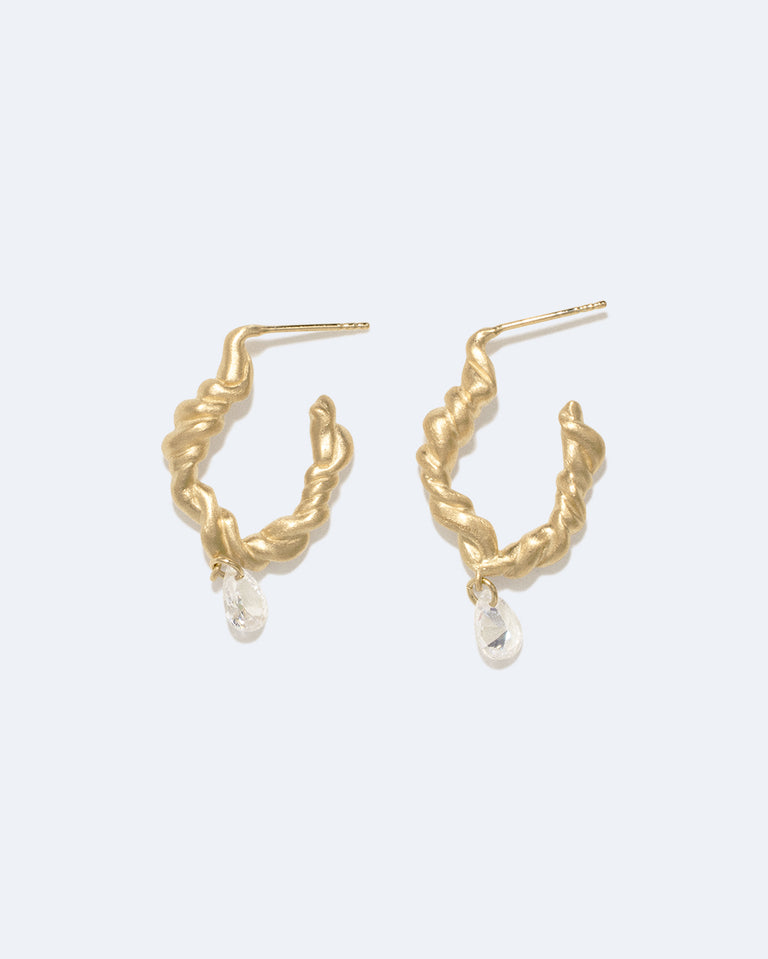 Time is Not an Illusion - Zirconia and Recycled Gold Vermeil Earrings