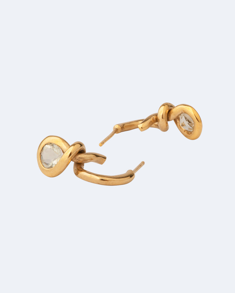 The Beekeeper - White Topaz and Recycled Gold Vermeil Earrings