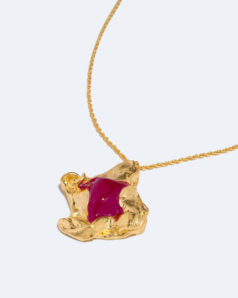 Galileo - Pink Resin and Gold Plated Pendant