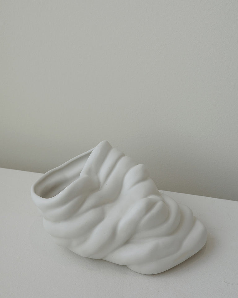 Don't Slouch! - Medium Vase in Matte White