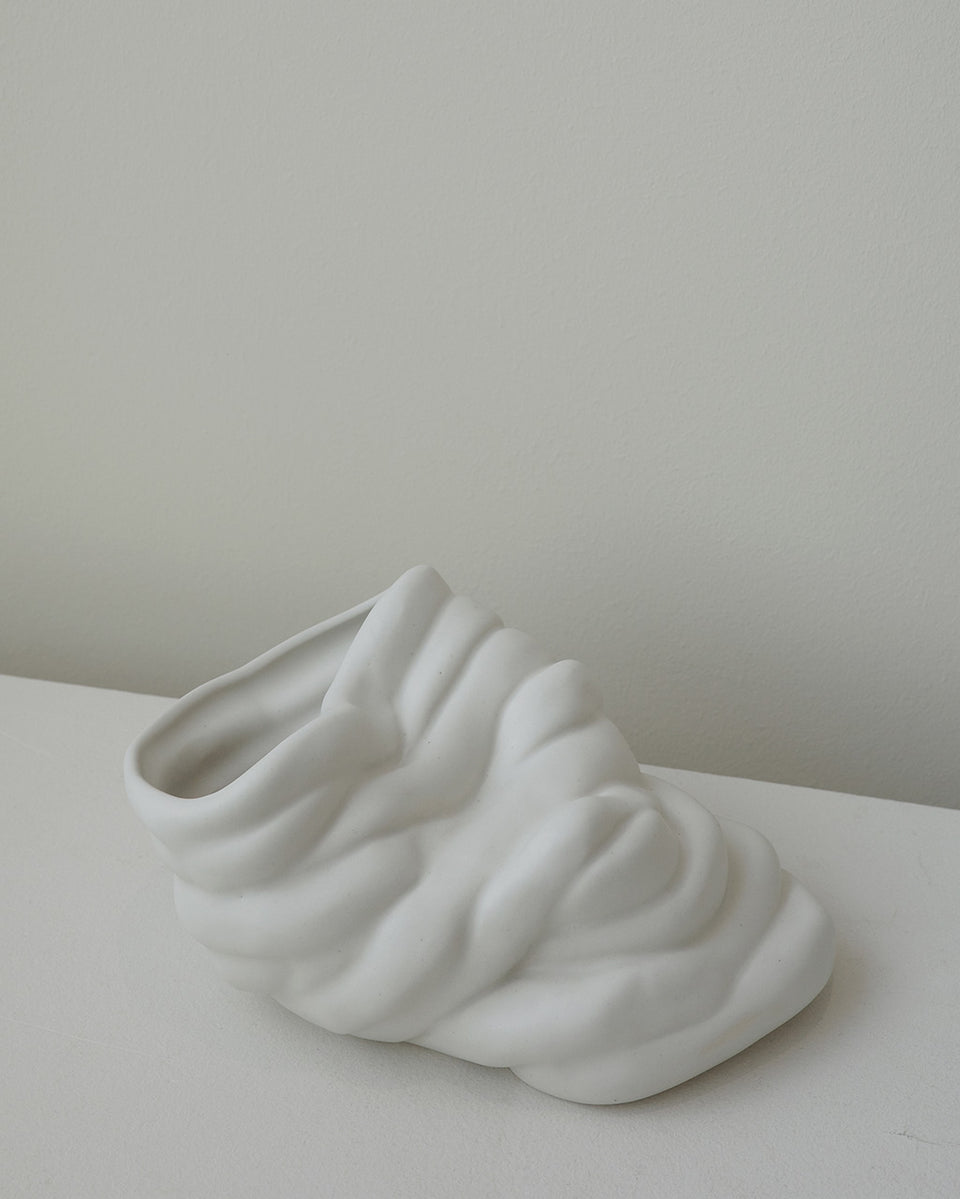 Don't Slouch! - Medium Vase in Matte White
