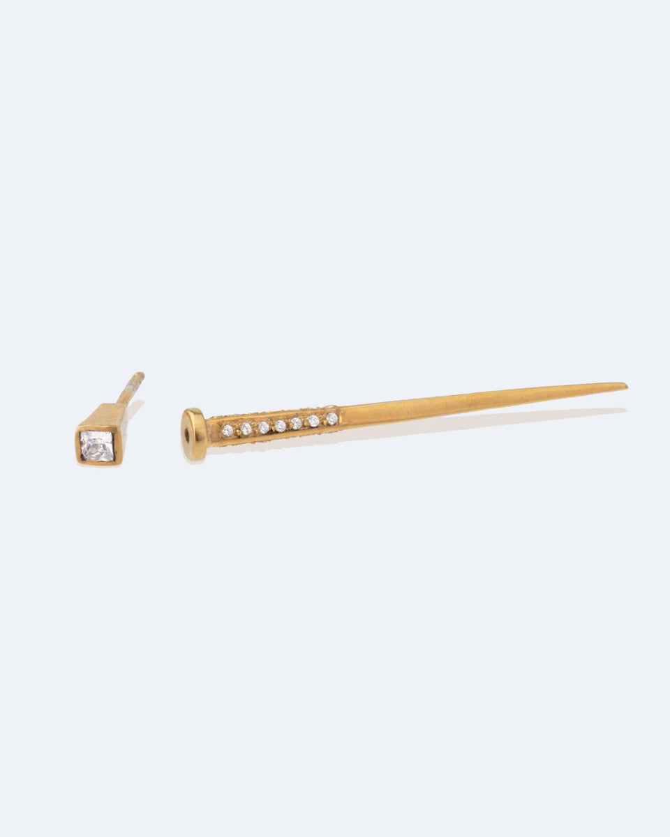 A Quarrel with my Dentist - Yellow Gold and Diamond Single Earring