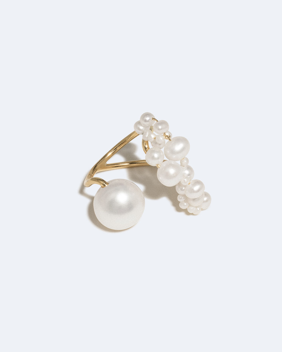 Speaking to the Penguins - Pearl and Gold Vermeil Ring