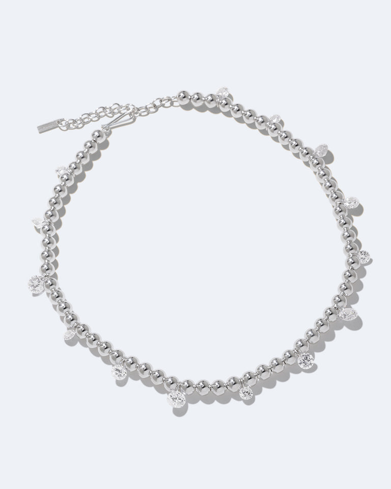 Every Cloud Has A Silver Lining - Zirconia and Sterling Silver Necklace