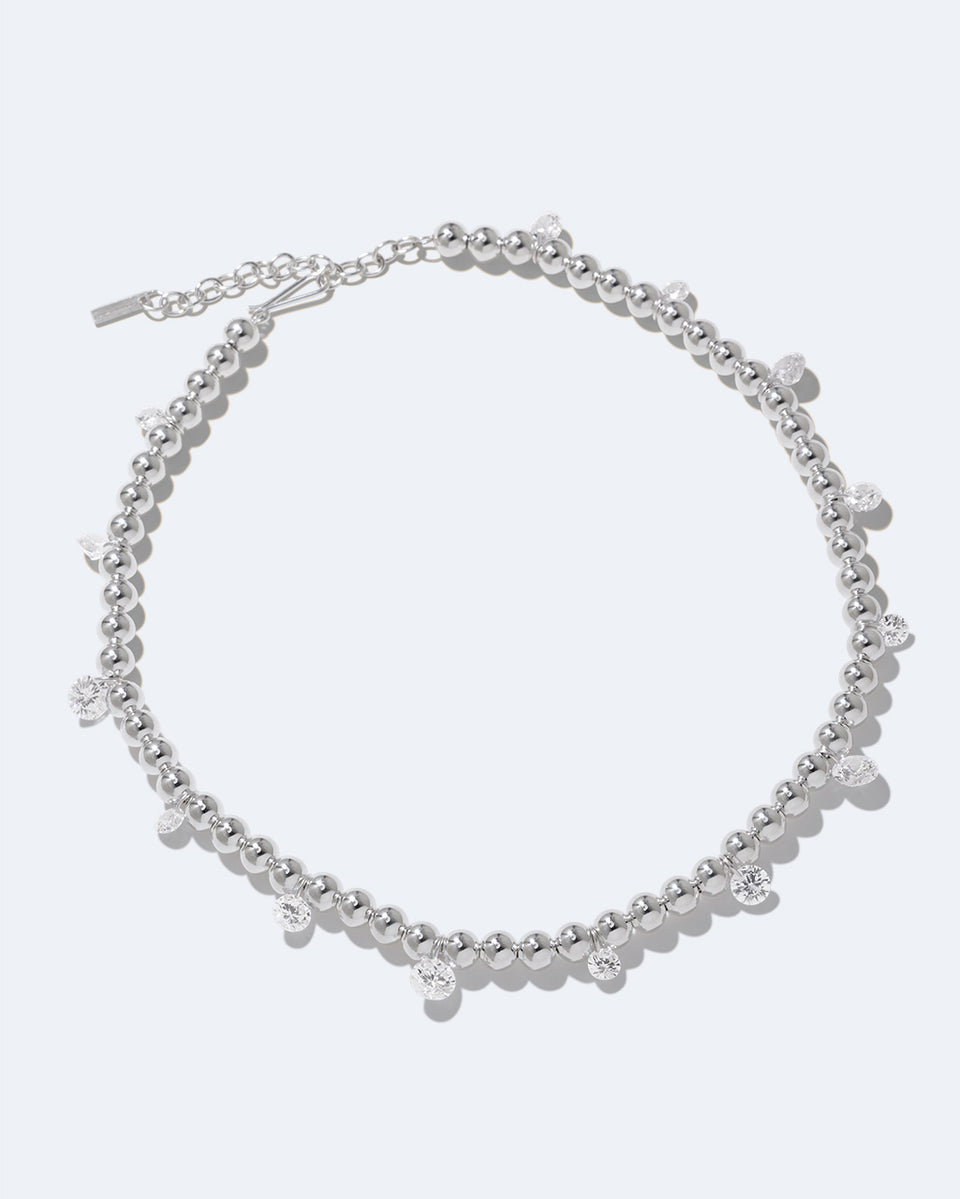 Every Cloud Has A Silver Lining - Zirconia and Sterling Silver Necklace