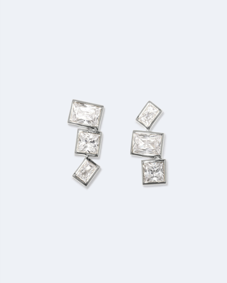 How to Get a Low Score at Tetris - Zirconia and Recycled Silver Earrings