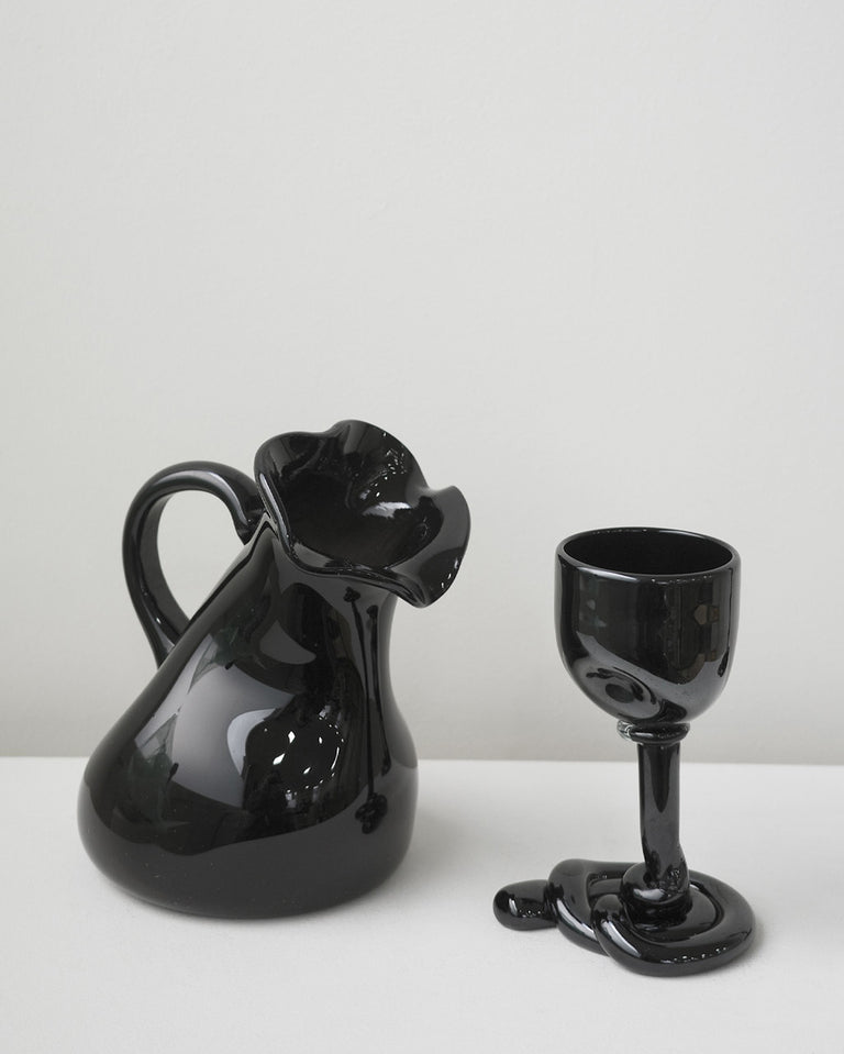 Thaw - Recycled Wine Glass in Black