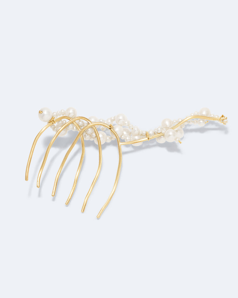 A Careful Undoing -  Pearl and Gold Plated Hair Pin