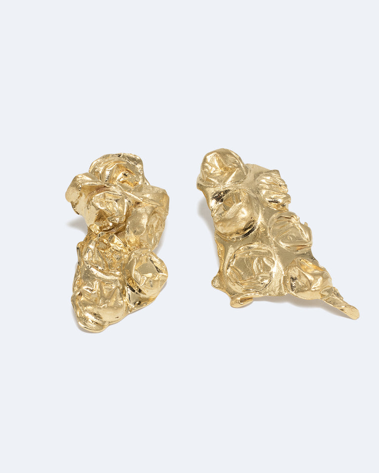 The Bit of Bubble Wrap Got Stuck in the Vacuum - Recycled Gold Vermeil Earrings