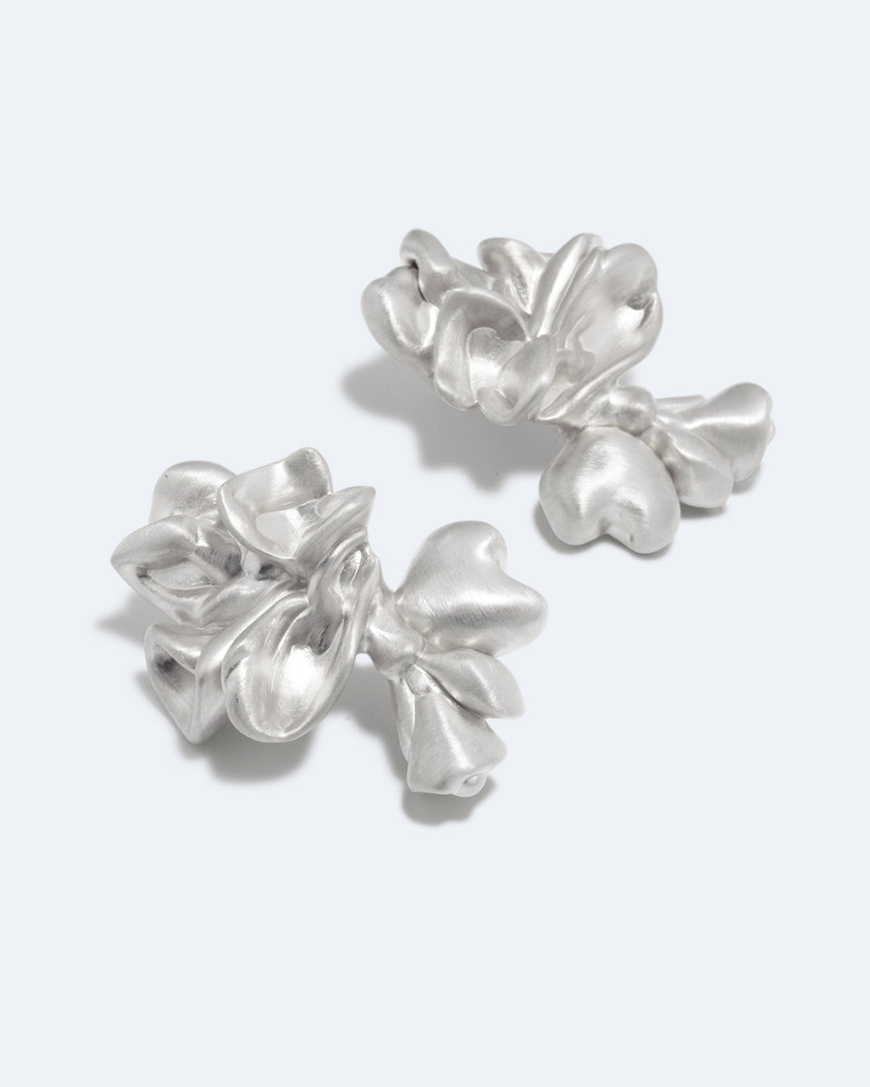Oversized Splotch - Recycled Silver Earrings