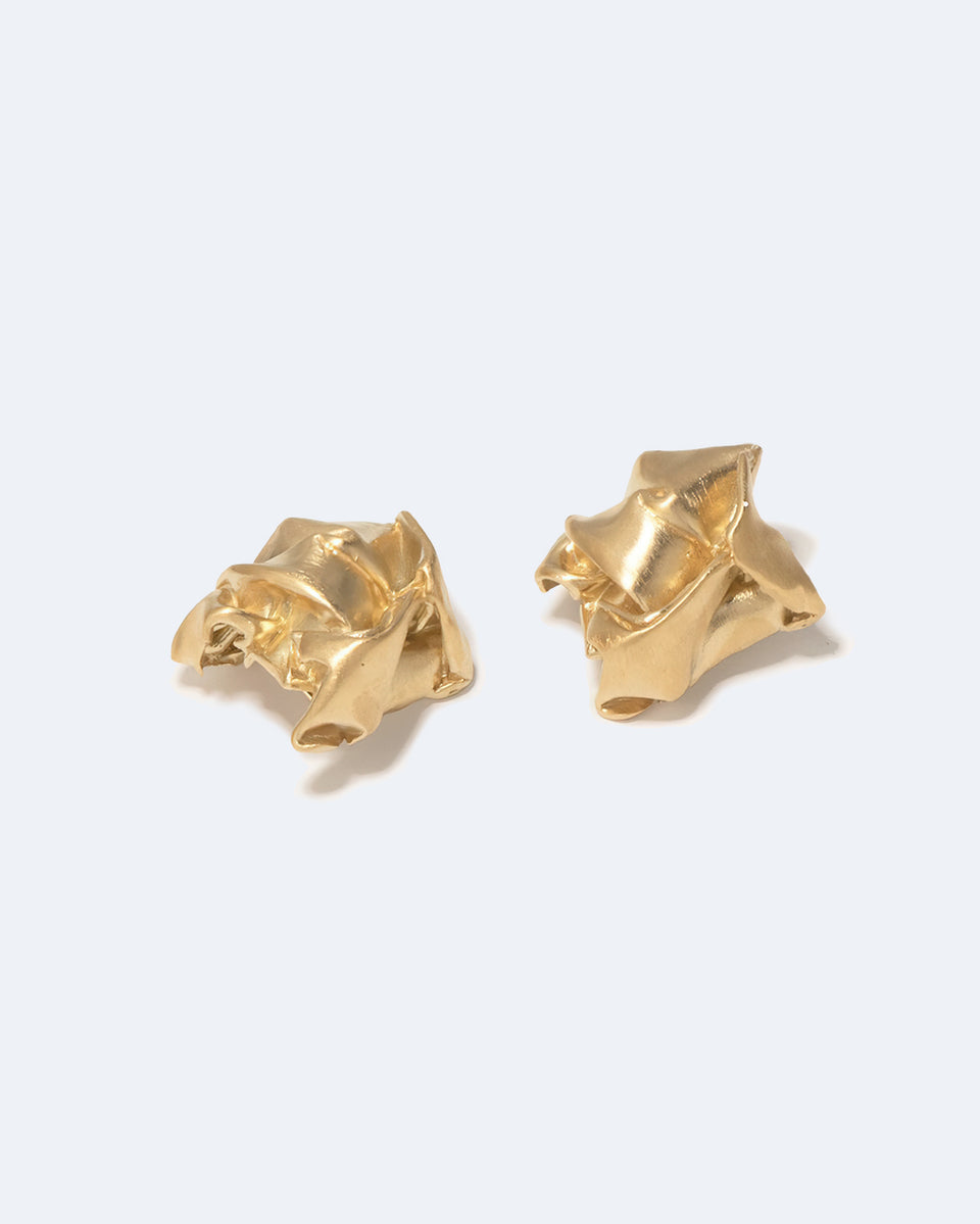Crunched: A Tale of Abandoned Legal Strategies - Gold Vermeil Earrings
