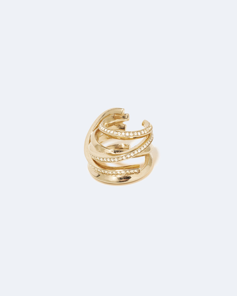 Stratum III - White Topaz and Gold Vermeil Ear Cuff