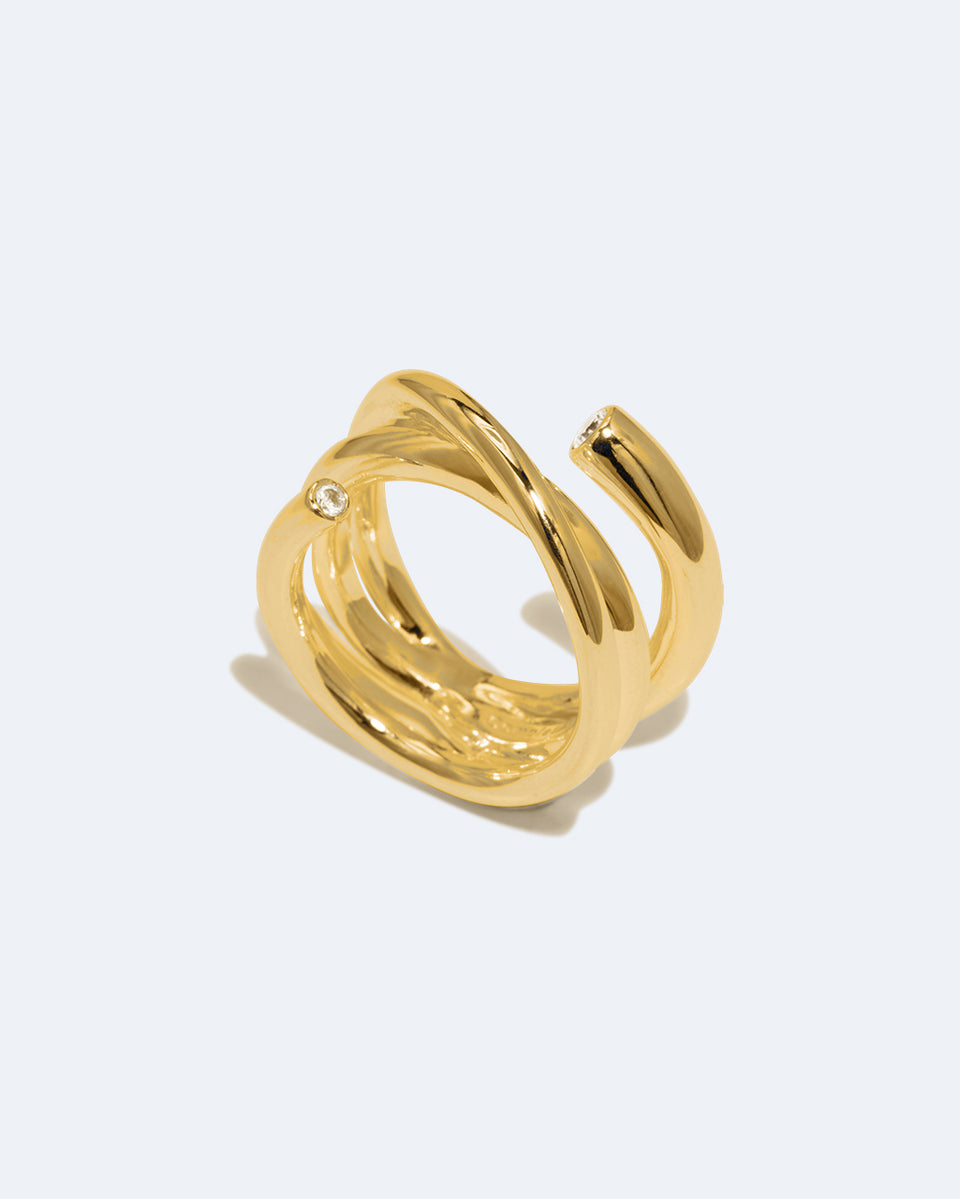 Coil - Zirconia and Recycled Gold Vermeil Ring