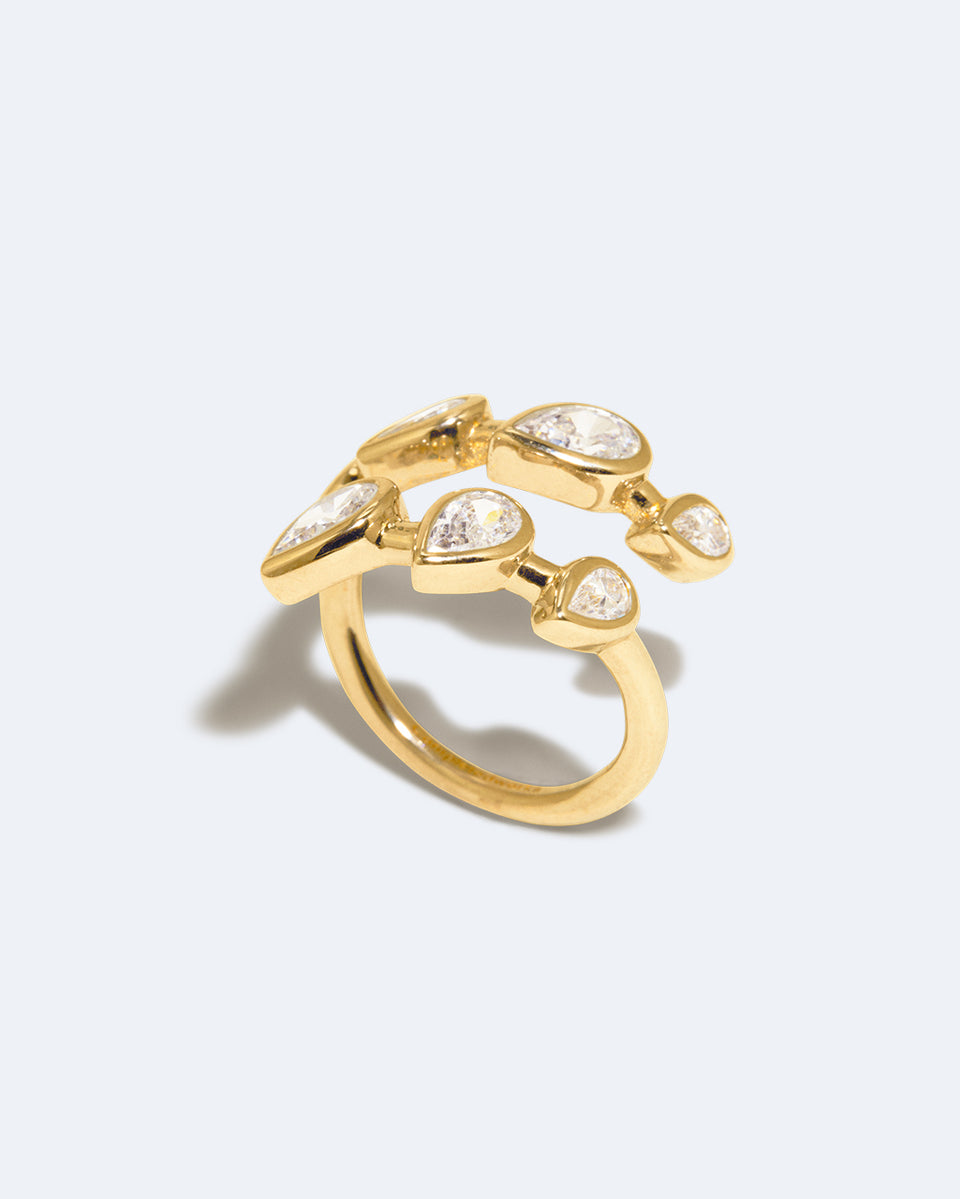 Arc - Zirconia and Recycled Gold Vermeil Ring