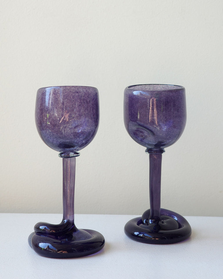 Thaw - Set of 2 Recycled Wine Glass in Purple